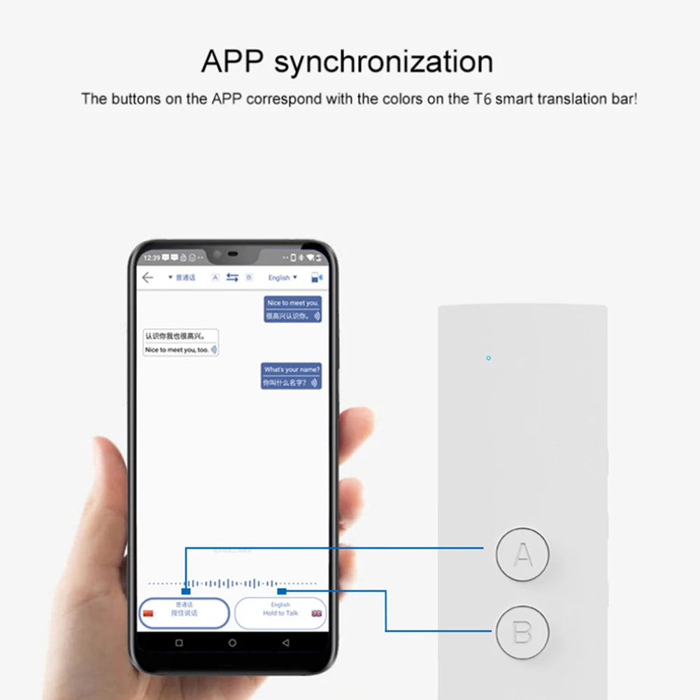 Обучение Быстрый многоязычный Смарт Bluetooth встреча в режиме реального времени
