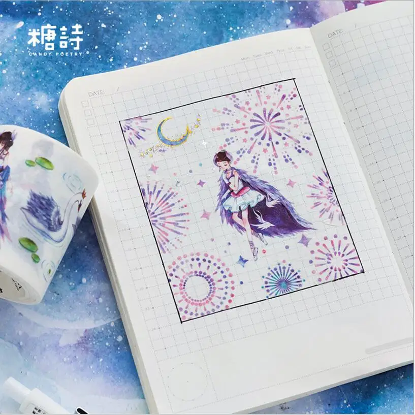 Красивая сказочная девушка в воде лента для декорации Washi клейкая DIY Скрапбукинг