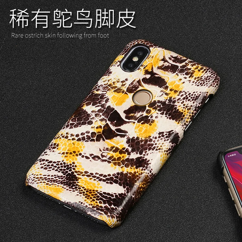 Чехол для телефона с кожей ног страуса Xiaomi Mi 5 6 8 SE A2 Max 3 10 Ultra Note чехол Redmi 4 4X 7 Plus