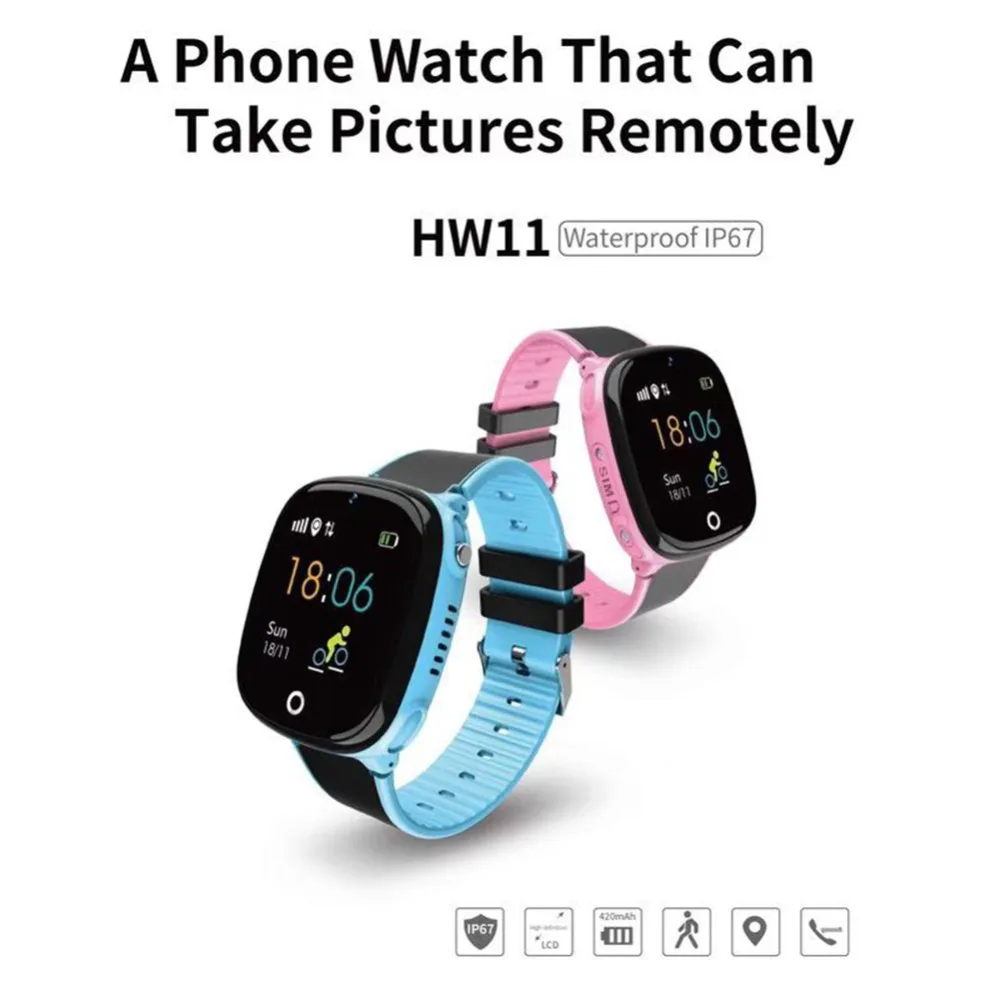 Новинка, умные часы HW11, детские, Bluetooth, шагомер, умные часы, водонепроницаемые, носимые устройства, gps, SOS, вызов, дети, безопасные для Android