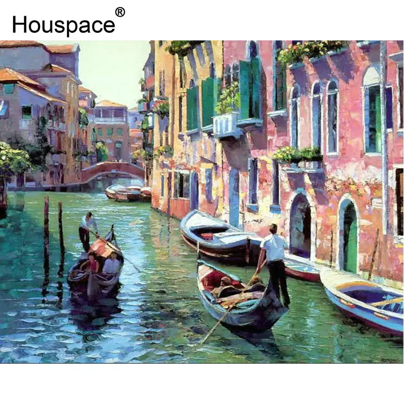Houspace изображение Венеции живопись по номерам домашнее украшение Diy Холст Картина