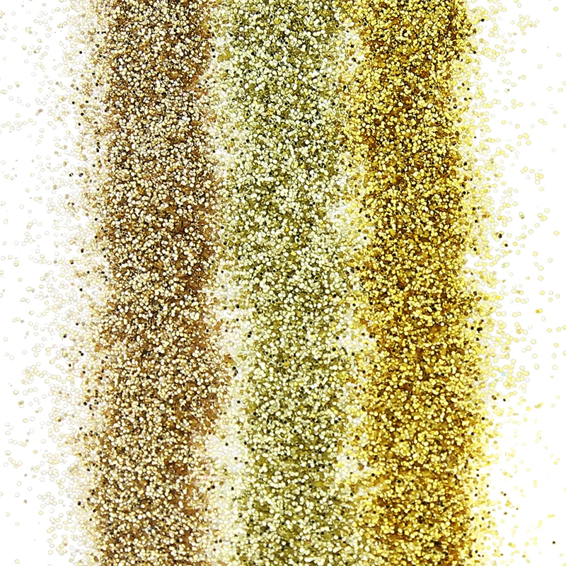 Блестящая Пыль для ногтей 3 коробки/набор золотые блестящая пудра из акрила