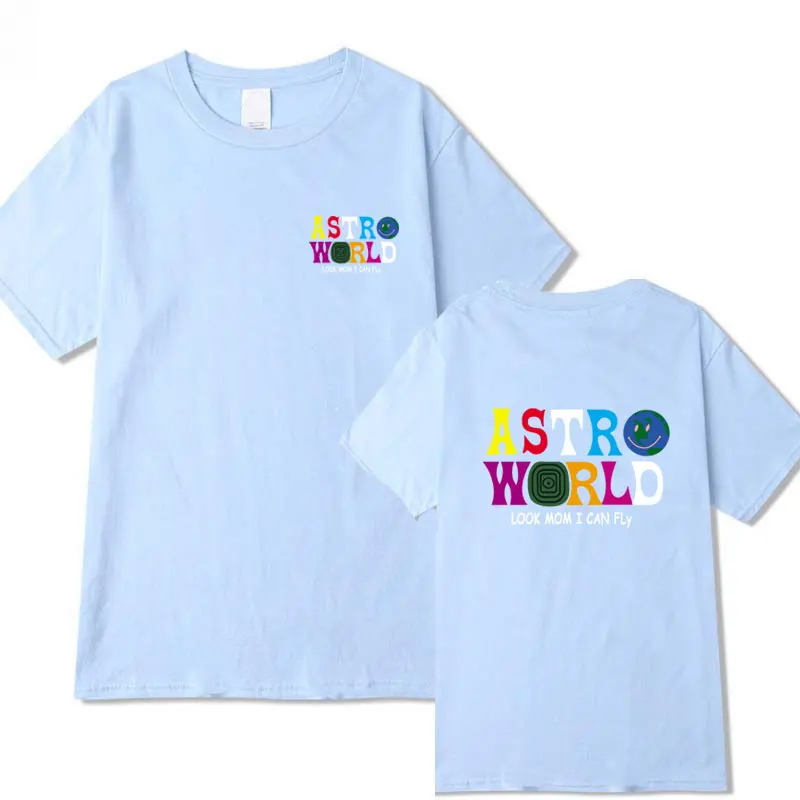 Уличная футболка ASTROWORLD модная мужская и женская с короткими рукавами надписью