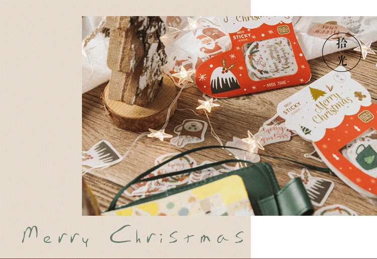 Miss time happy Christmas diy бумажные дневники наклейки Скрапбукинг декоративные этикетки 1 лот = 1 упаковка = 40 шт