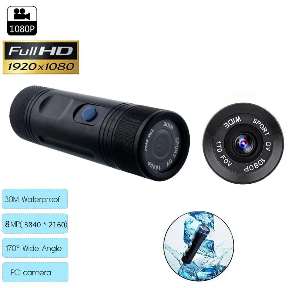 Мини видеокамера видеорегистратор FHD 1080P наружная камера для охоты Водонепроницаемая HD DVR фонарь камера для пистолета спорта на открытом воздухе Шлем DV