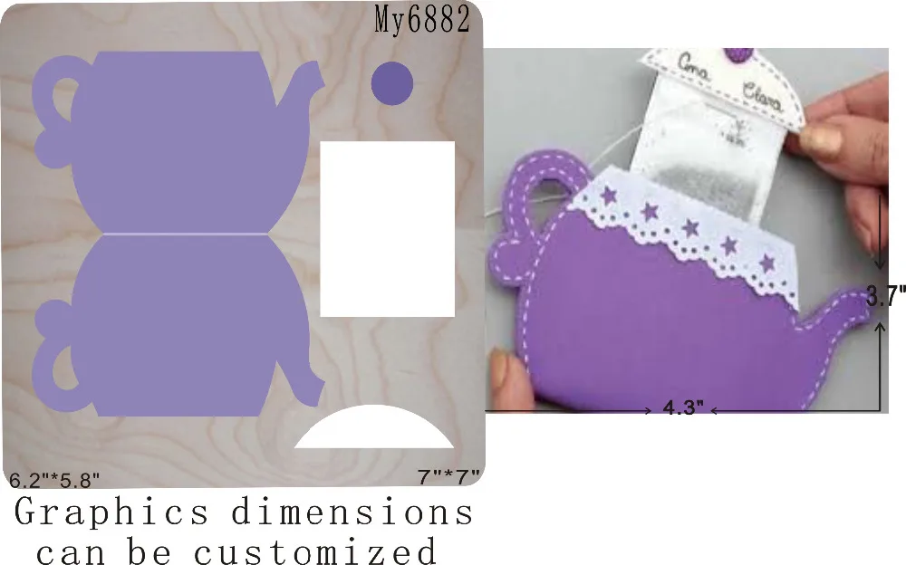 Карта чайник новый деревянная форма Трафаретный вырубной штамп для скрапбукинга