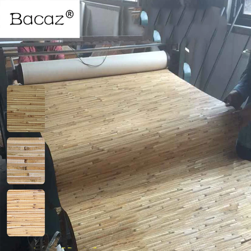 

Bacaz Straw Natural Reed Grass Plant Rolls Wallpaper for Walls Kids Room Living Room Background Stripe Wall paper Wallcoverings