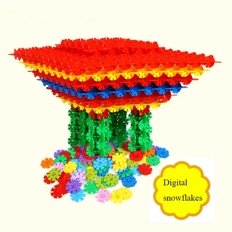 400 шт. объемная плотная головоломка пластиковая в виде снежинок строительные