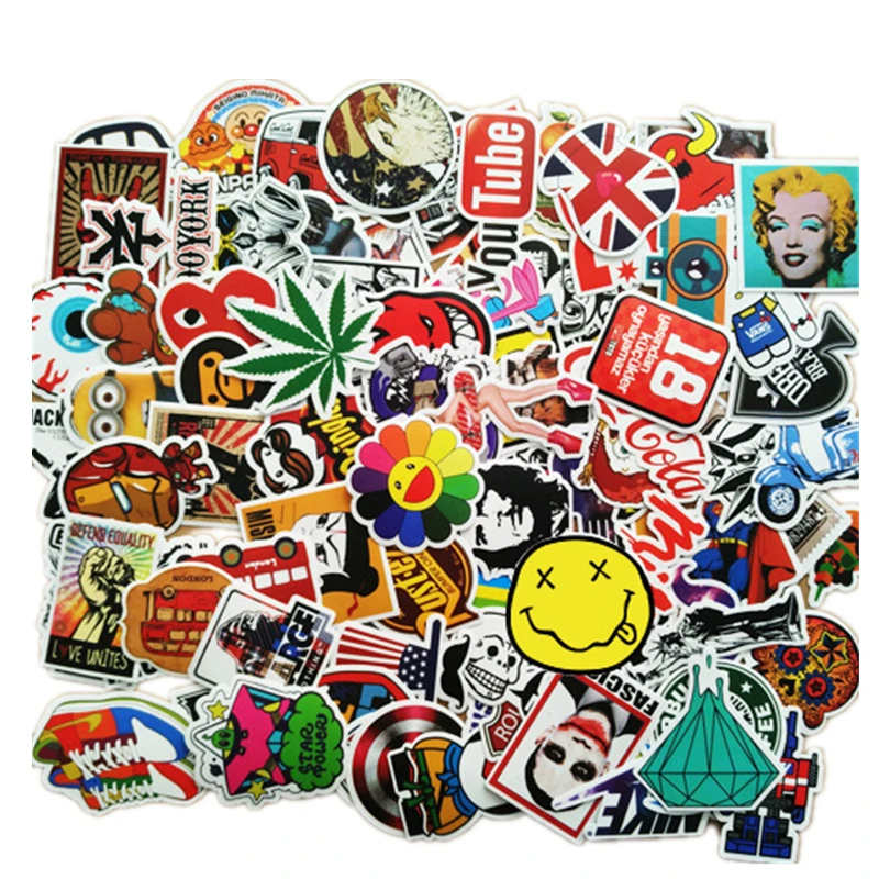 100 шт./упак. смешанные наклейки на автомобили водонепроницаемый декор каракули