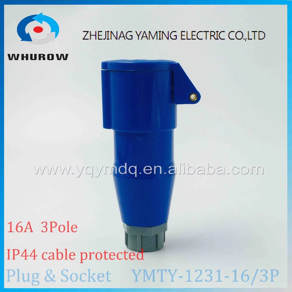 Защищенный от брызг кабель IP44 защищенный штекер и гнездо пластиковый 3 P