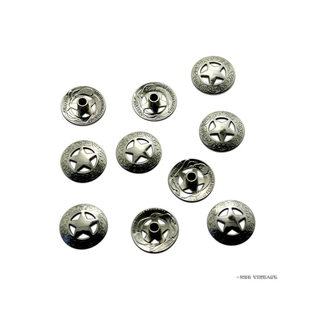 (KB201) 100pc 3/4 ''Кончо из металла WesternTexas Star Concho Leathercraft Silver | Дом и сад