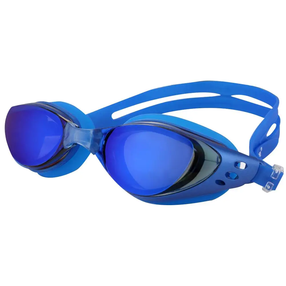 Electroplating Swimming Goggles Big Frame Waterproof Anti Fog Colorful Glasses Black Sliver And Blue Color High Quality | Спорт и