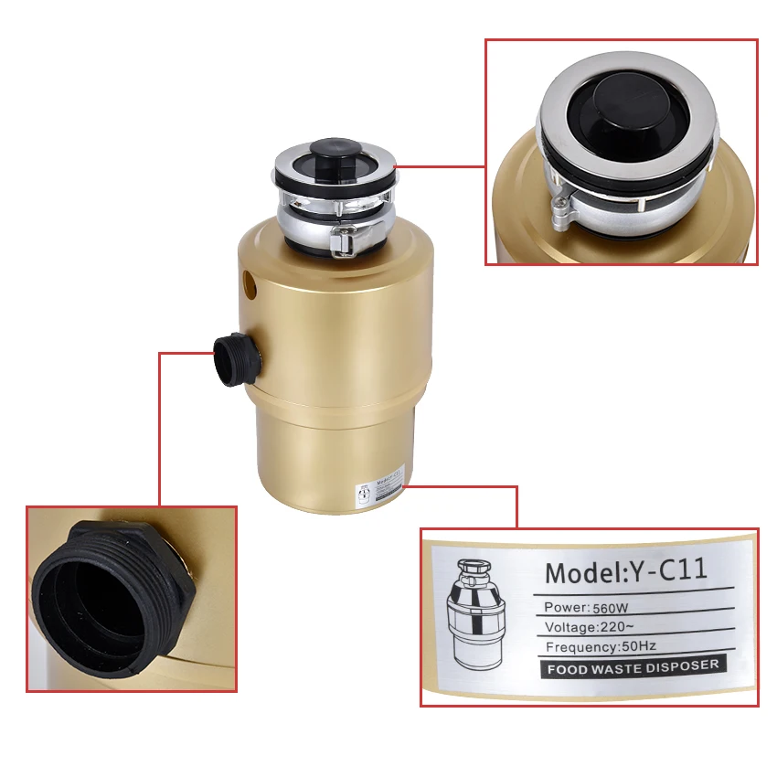 Кухонная измельчитель пищевых отходов из нержавеющей стали непрерывного