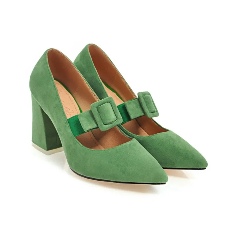 Женские туфли лодочки на высоком каблуке с острым носком и пряжкой|Женские туфли|