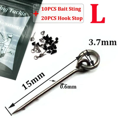L Sting N Hook Stop 10 шт. микро фидерная ловля карпа аксессуары приманка Sting 20 шт. крючок стоп-приманка шпилька для Ронни Рига Карп волосы Rig снасти - Цвет: L Sting N Hook Stop