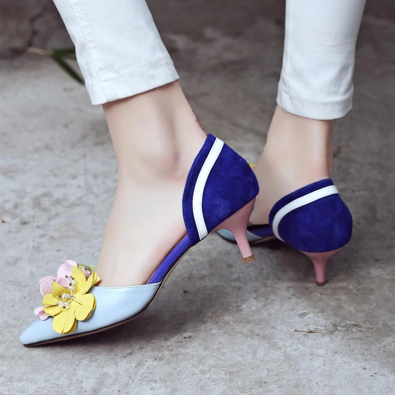 2016 г. Замшевые туфли из искусственной кожи на высоком тонком каблуке с острым