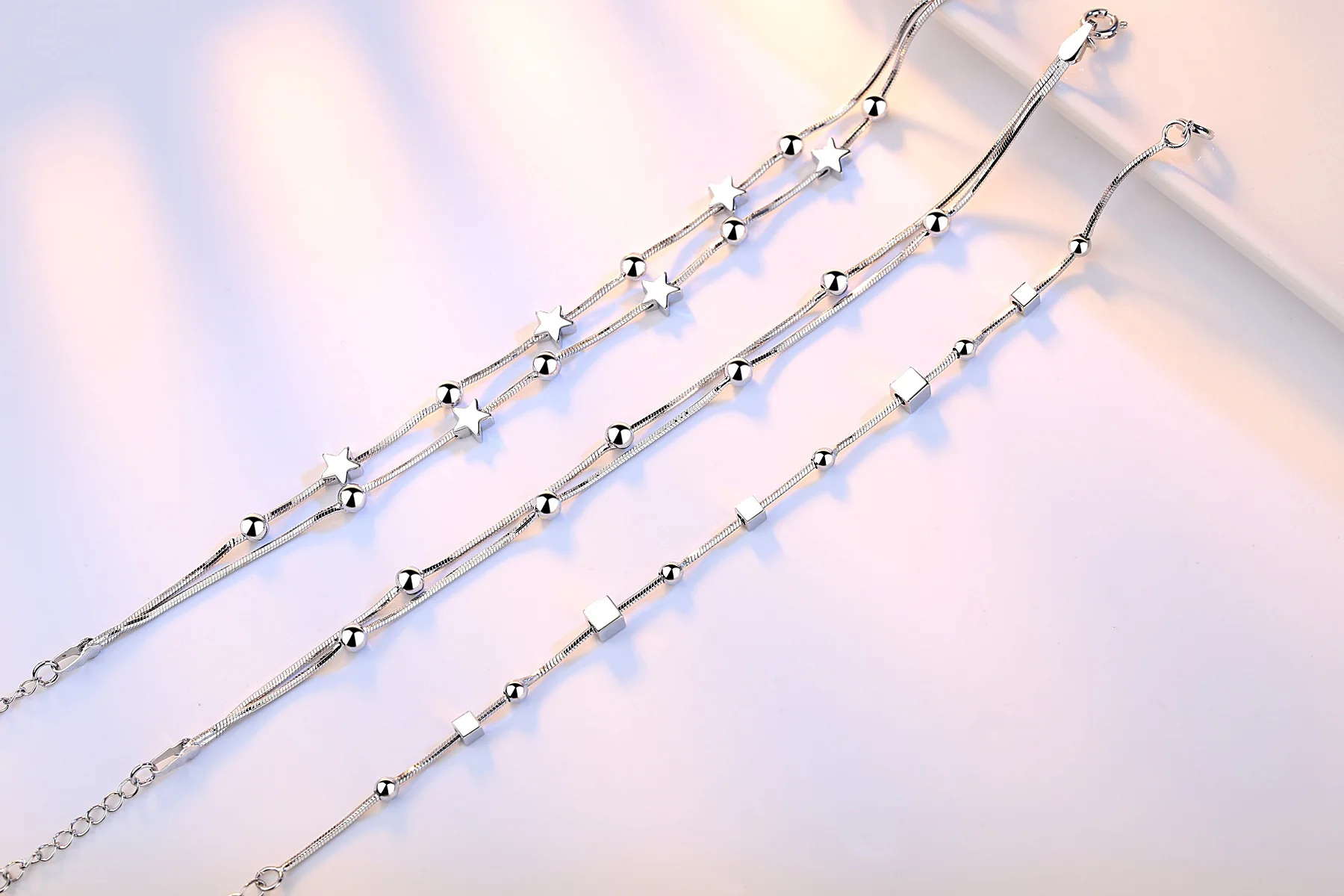 Женский классический браслет с пятиконечной звездой квадратными круглыми