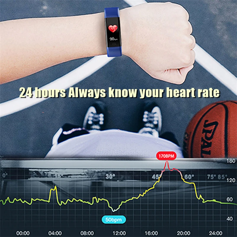 Спортивный смарт-браслет с пульсом Bluetooth Смарт-Браслет фитнес-трекер здоровье