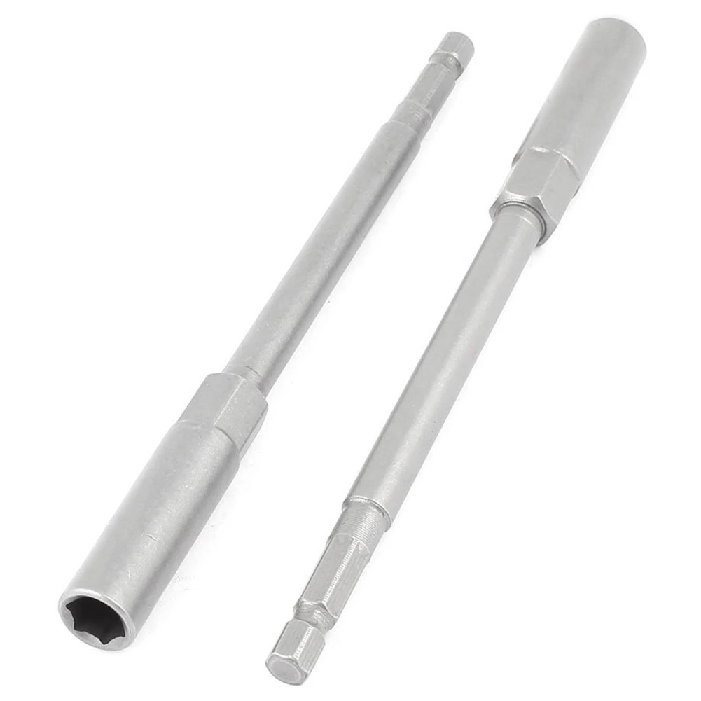HHTL-150mmx8mm Metal Screwdriver Drill Hex Nut Driver Socket Bit 2PCS Gray | Инструменты