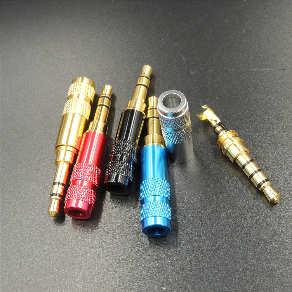 Позолоченный 3 5 мм полюса с зажимом стерео Мужской ремонт разъем для наушников