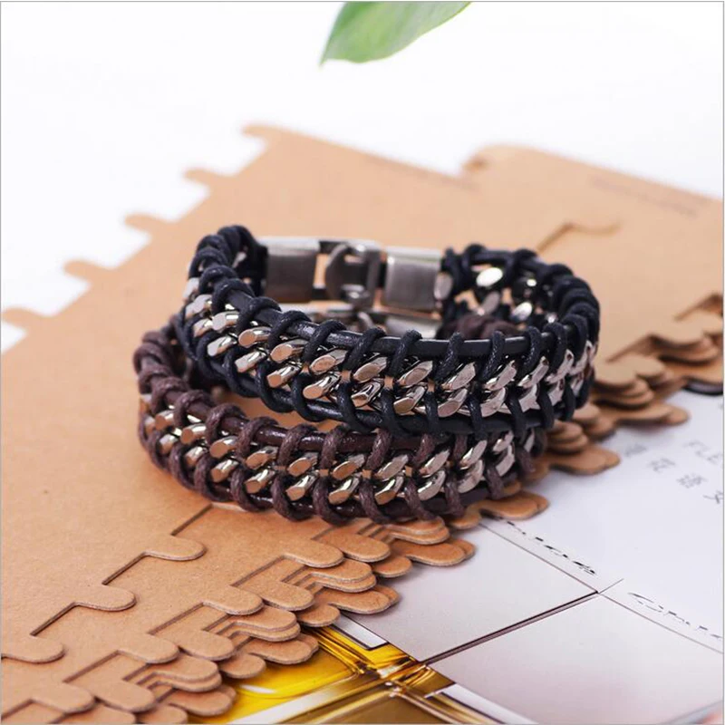 Модный браслет из натуральной кожи с индивидуальным украшением ручной работы