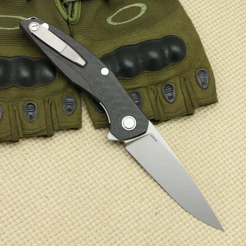 DICORIA Flipper F111 S35VN лезвие 3D CF углеродное волокно ручка складной нож Открытый Отдых Охота Карманный фруктовый резак EDC инструменты