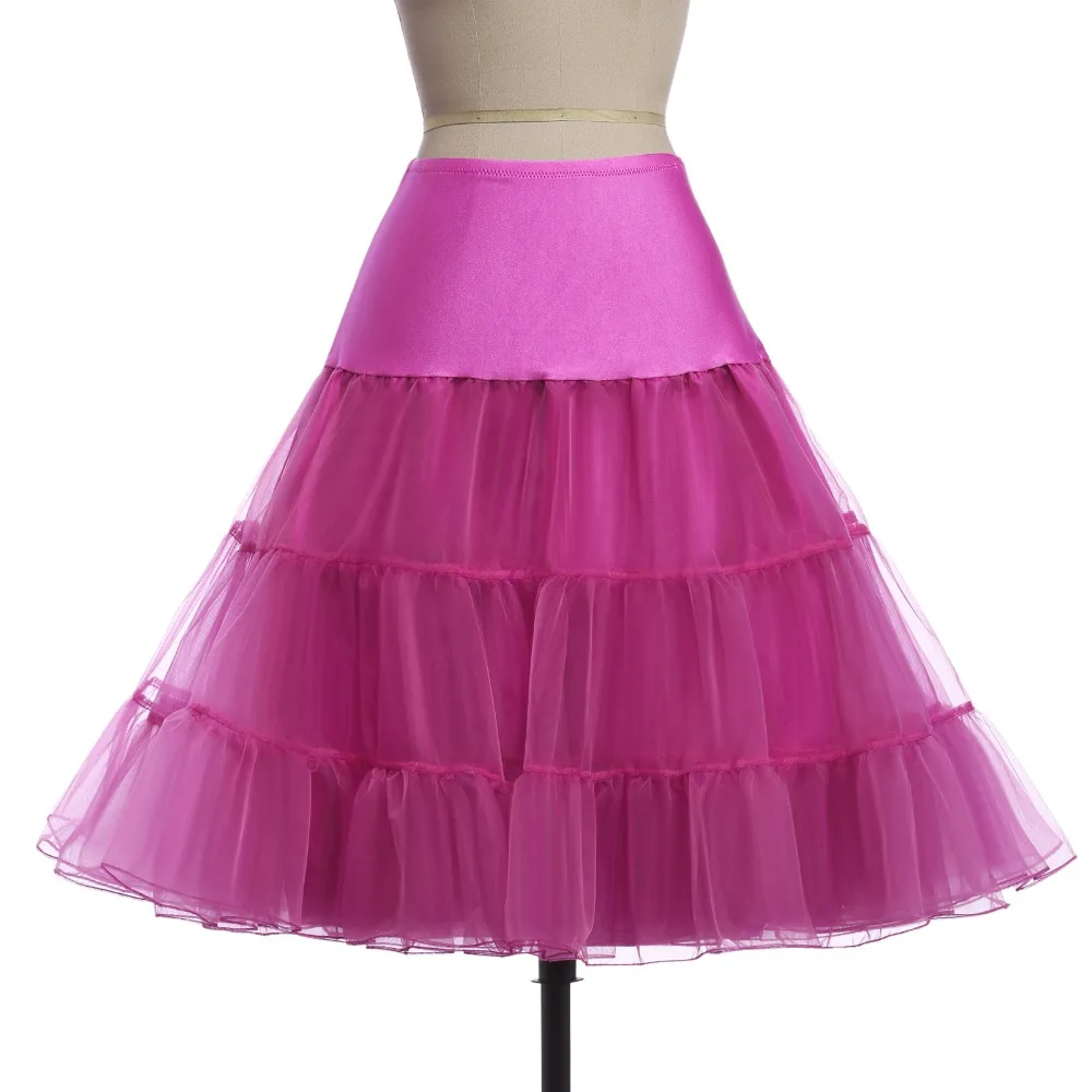 Мода Юбки Женщины 50 s 60 Ретро Vintage Рокабилли Underskirt Кринолайн Высокая Талия Тюль Falda
