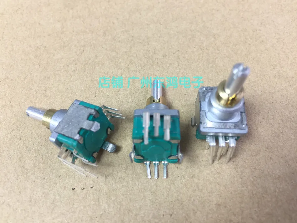 

1pcs ALPS Alpine encoder + reset belt switch, double shaft 30 positioned, 15 pulse shaft length 17mm round shaft