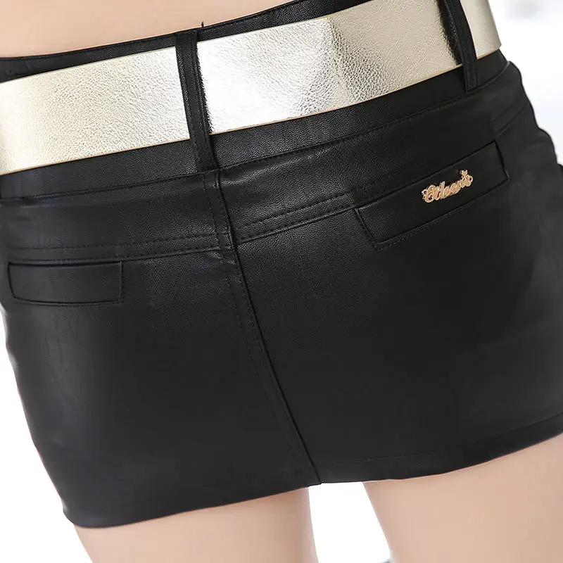 2016 осенне-зимней моды показать тонкие мешок хип юбка шаг кожаная женская прилив