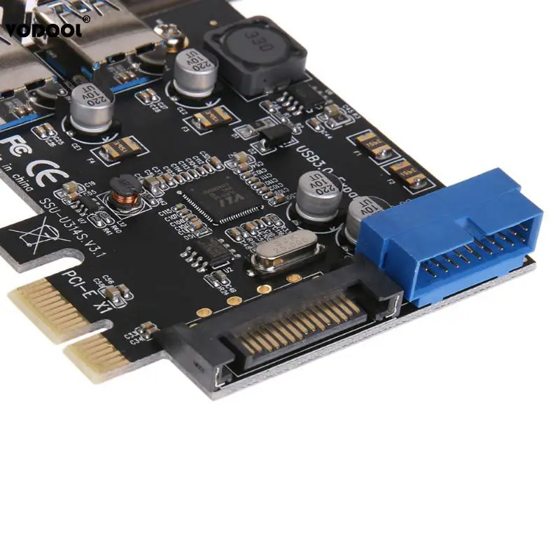 Pcie Transfer 2Ports Usb3.0 Expansion Card Desktop Front 19/20Pin Interface For Windows Xp/7/8/8.1/10 | Компьютеры и офис