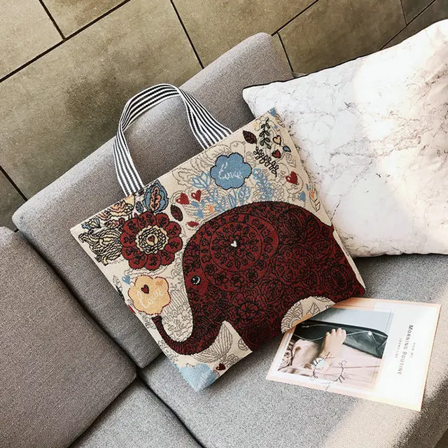 Новая Холщовая Сумка жаккардовая тканевая сумка для супермаркета покупок с