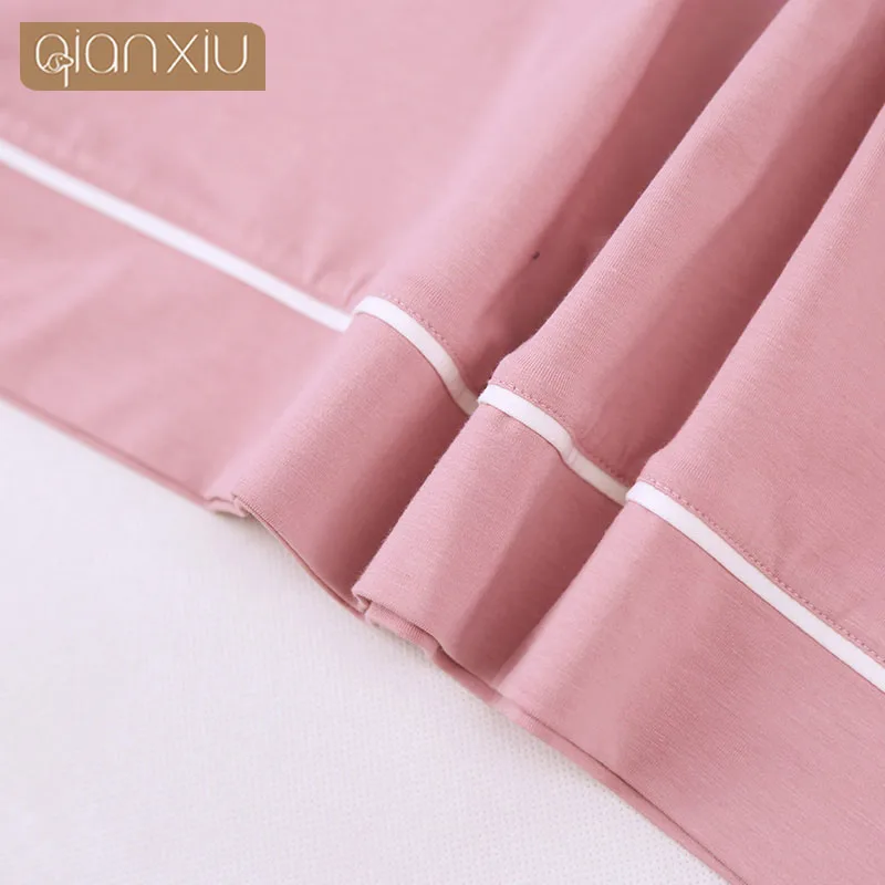 2021 весенние женские повседневные пижамные комплекты Женский Бамбук хлопковый