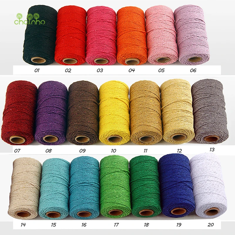 

Chainho,100 Meter,Solid Color Full Cotton Rope,20 Colors Availabler,Diameter 2mm,Sewing Thread/DIY Hand Made,Packing Accessories