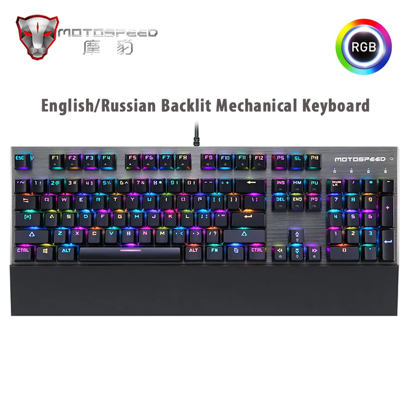 Оригинальная Механическая игровая клавиатура Motospeed CK108 с 104 клавишами синий