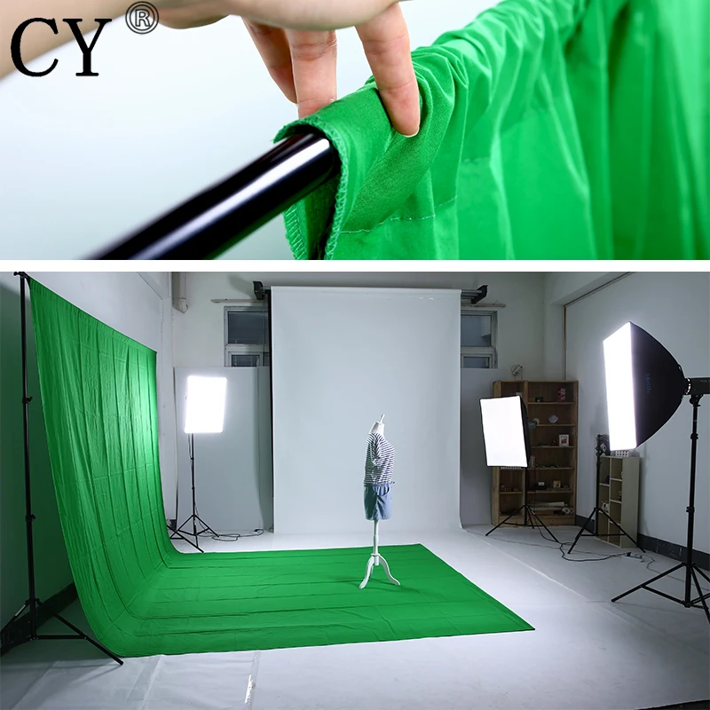 Высокое качество 1 8 м х 2 7 хлопок Chromakey зеленый экран муслиновый Фон тканевый фон