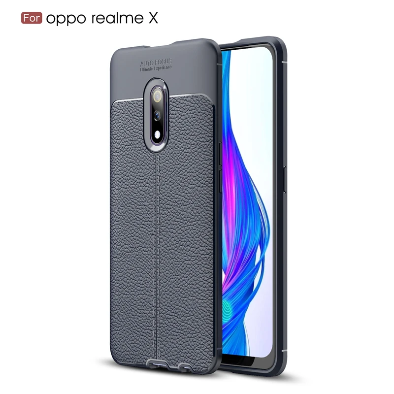 for realme x case rmx1901 business luxury fundas pu leather silicone case for oppo realme x cover for realme x case free global shipping
