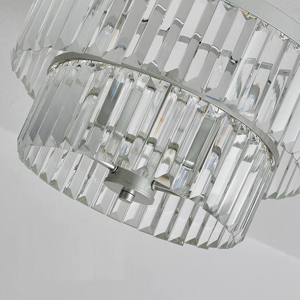 Современная хрустальная люстра с 2 уровнями потолочные светильники 220 В