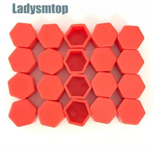 19mm Red Ladysmtop автомобильный винт ступицы Накладка для болта чехол для Skoda Octavia Superb Yeti Roomster Fabia Rapid KODIAQ - Название цвета: 19mm Red
