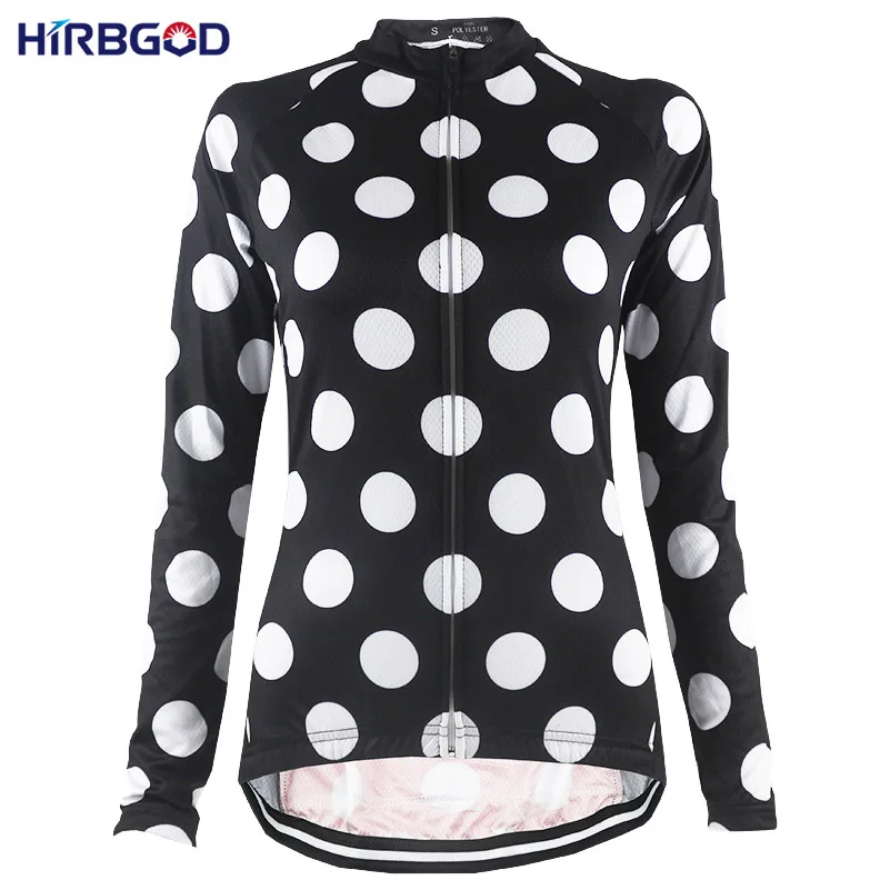 

HIRBGOD Women's Spring Long Sleeve Cycling Jersey Dot Bike Clothing,TYZ149-02