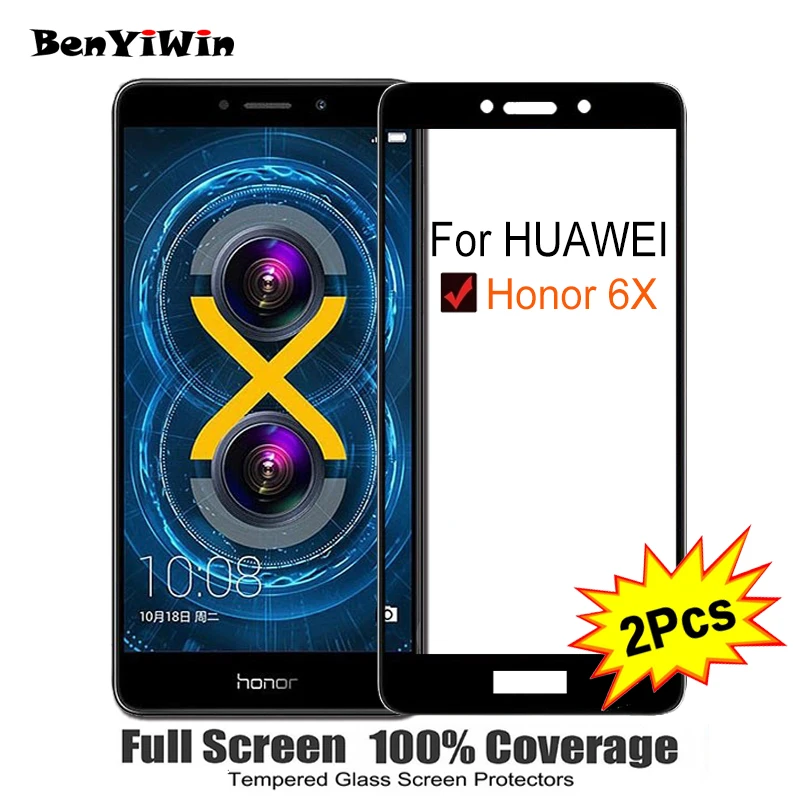 2 шт полное покрытие экрана протектор Закаленное стекло для Huawei Honor 6X 5 50 &quot9 H