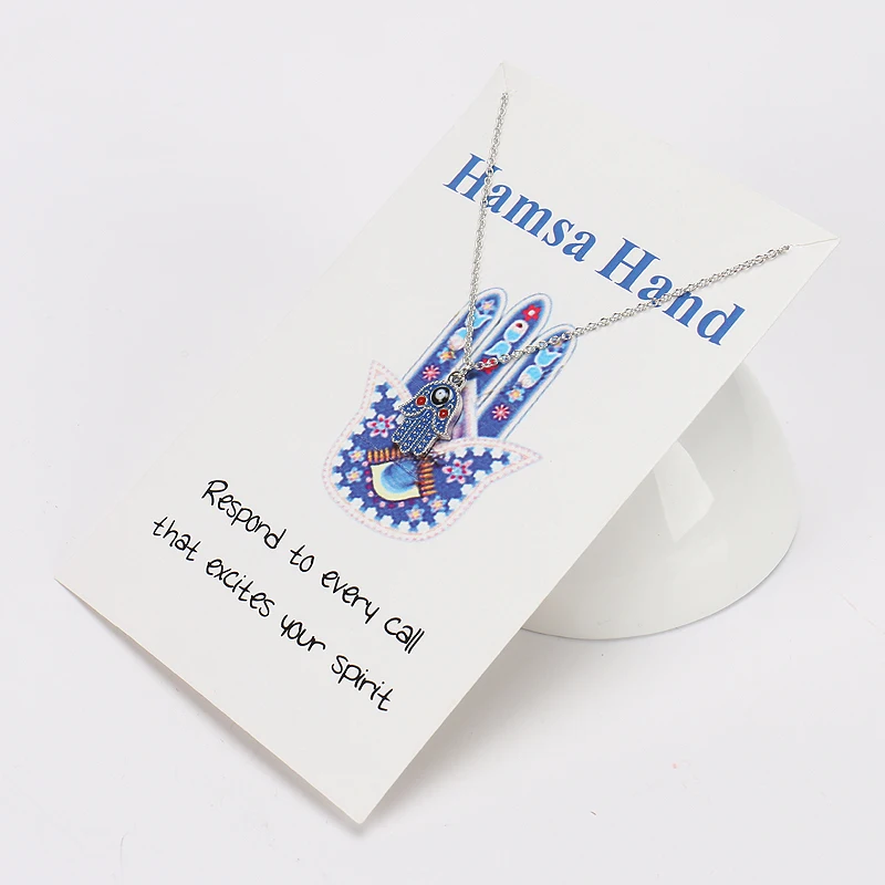 MEIBEADS Minimalist Evil Eye Choker Necklace Pendants Hamsa Hand Wish Card Necklaces For Coupon Summer Collares Bijoux Femme