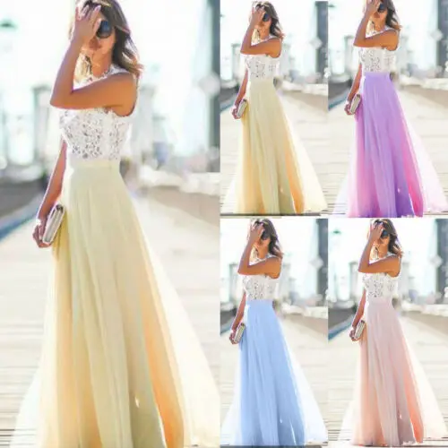 Женское длинное шифоновое платье Ever Pretty элегантное вечернее макси без рукавов с