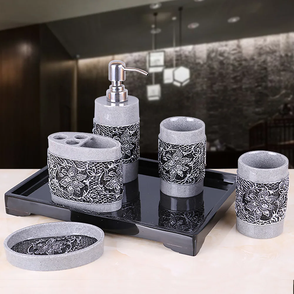Набор для мытья в ванной комнате набор из 5 предметов с песочным камнем