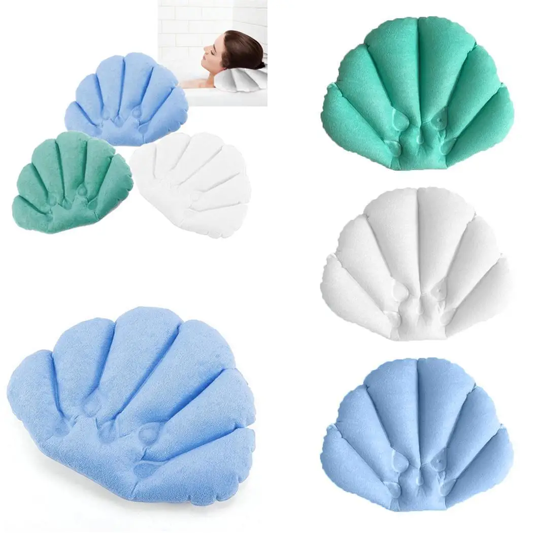 Бытовая надувная подушка для ванной с присоской Ванна белый зеленый синий 0 07 кг