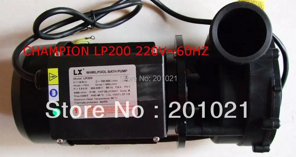 Спа ванна насос LP200 220 ~ 240V 60HZ 1500 W/2HP 3450 r/min LX 2HP 1 скорость Китайский спа/насос для
