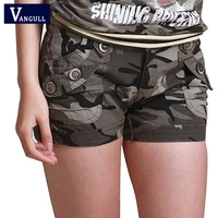 vangull fashion plus size camouflage shorts women slim pocket mini short pants summer casual high waist streetwear ladies shorts