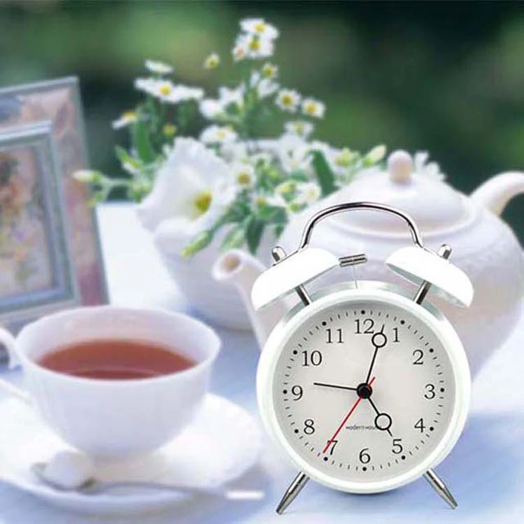 Классический ретро двойной колокольчик бесшумный кварцевый часовой Громкий