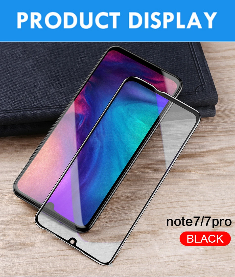20D закаленное защитное стекло для экрана для Xaiomi Redmi Note 7 5 6 Pro Полное изогнутое Защитное стекло для Redmi 7 6A 5