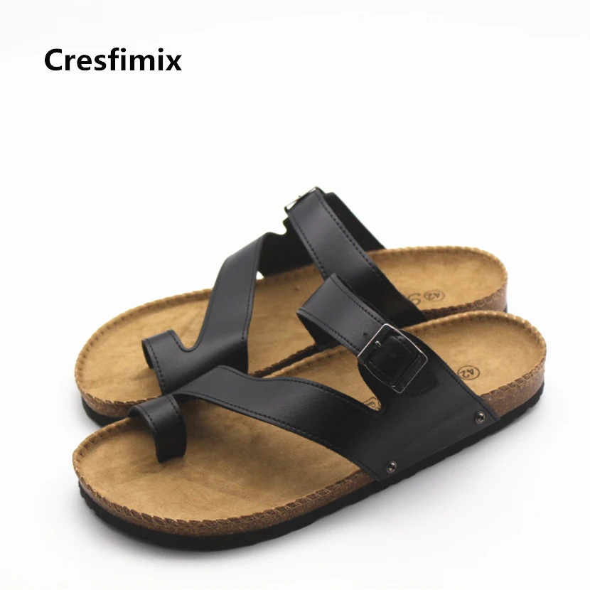 Мужские Пляжные шлепанцы Cresfimix повседневные уличные Шлепанцы из искусственной