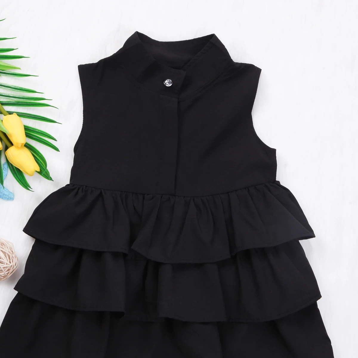Нарядное Пышное летнее платье-пачка принцессы с оборками для маленьких девочек